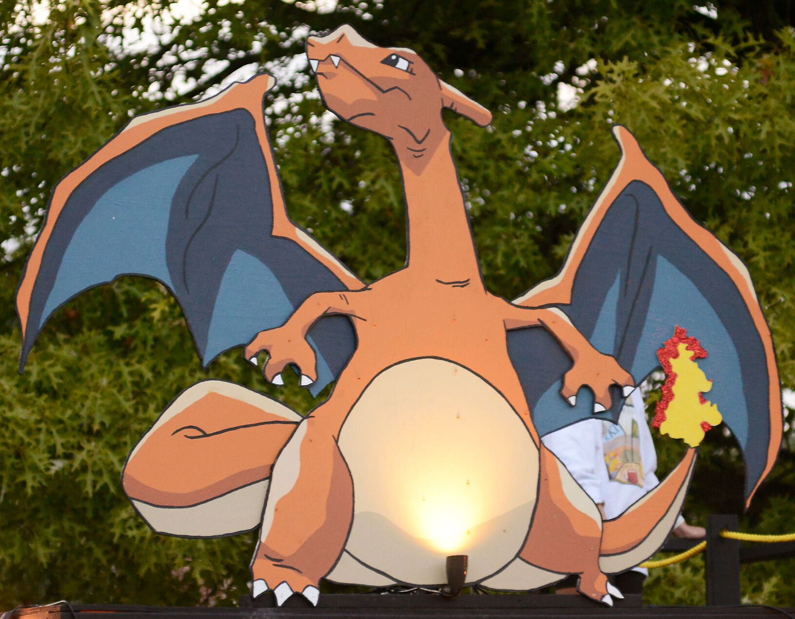 A Kappa Kappa Gamma and Alpha Gamma Rho’s Charizard Pokemon decoration